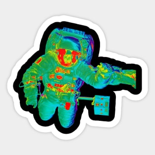 NASA Astronaut in Green, Blue, Red, Yellow and Pink Colors Sticker